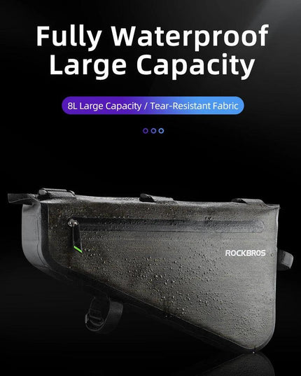 ROCKBROS Rainproof Bike Bag Large Capacity MTB Road Frame Bag Triangle Pouch Waterproof Caulking Bicycle Bag Pannier Accessories