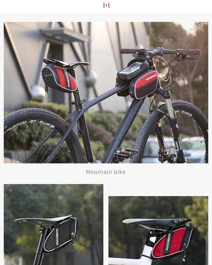 ROCKBROS Bike Bag 3D Shell Rainproof Saddle Bag Reflective Bicycle Bag Shockproof Cycling Rear Seatpost Bag MTB Bike Accessories