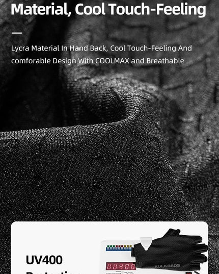 ROCKBROS Cycling Gloves Autumn Spring MTB Bike Gloves SBR Pad Half Finger Bicycle Goves Men Women Breathable Shockproof Gloves
