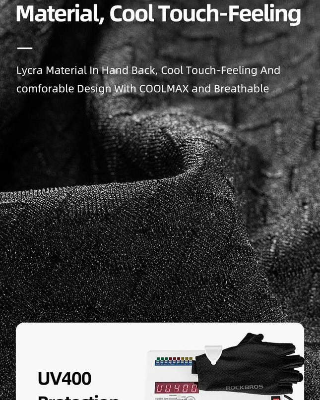 ROCKBROS Cycling Gloves Autumn Spring MTB Bike Gloves SBR Pad Half Finger Bicycle Goves Men Women Breathable Shockproof Gloves