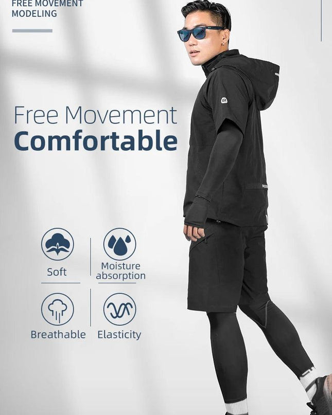 ROCKBROS Men's Tracksuit Gym Fitness Compression Sports Suit Clothes Running Jogging Sportwear Exercise Workout Tights 5 Pcs/Set