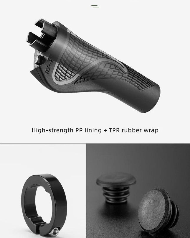 ROCKBROS MTB Bicycle Grips Horns Shofar Vice Handlebar Grips Cycling Shockproof Dust-proof Bike Grips Rubber Bilateral Locked