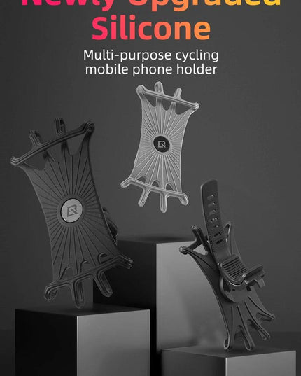 ROCKBROS Elastic Silicone Bike Phone Holder Adjustable For Most Phone Bicycle Stand Scooter Motorcycle Mount Support Handlebar