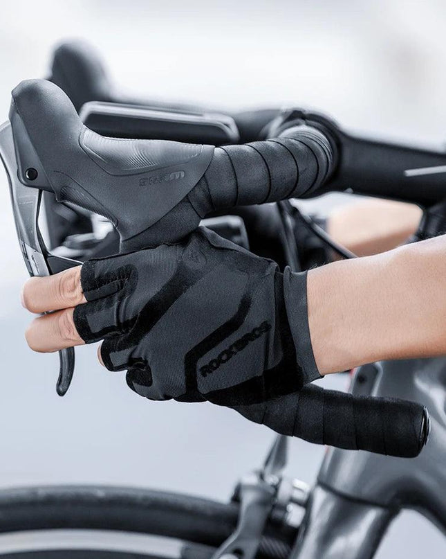 ROCKBROS Cycling Men's Gloves Breathable Shockproof Cycling Gloves Summer Fingerless Gloves MTB Mountain Bicycle Gloves Sports