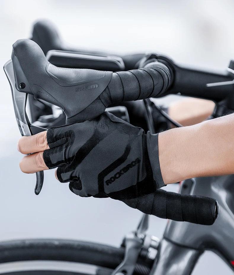 ROCKBROS Cycling Men's Gloves Breathable Shockproof Cycling Gloves Summer Fingerless Gloves MTB Mountain Bicycle Gloves Sports