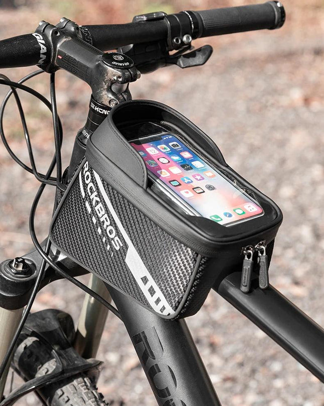 ROCKBROS Front Bike Bag Sensitive Touch Screen Reflective 1L Bicycle Bag Double Zipper Separate Storage Bag MTB Bike Accessories
