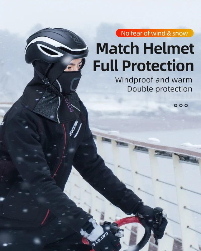 ROCKBROS Winter Climbing Hiking Fleece Thermal Keep Warm Windproof Cycling Face Balaclava Running Fishing Skiing Hat Headwear