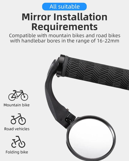 ROCKBRSO HD View MTB Road Bike Mirrors 360 Angle Adjustable Handlebar Wide Range Rearview Mirror For Motorcycle Accessories