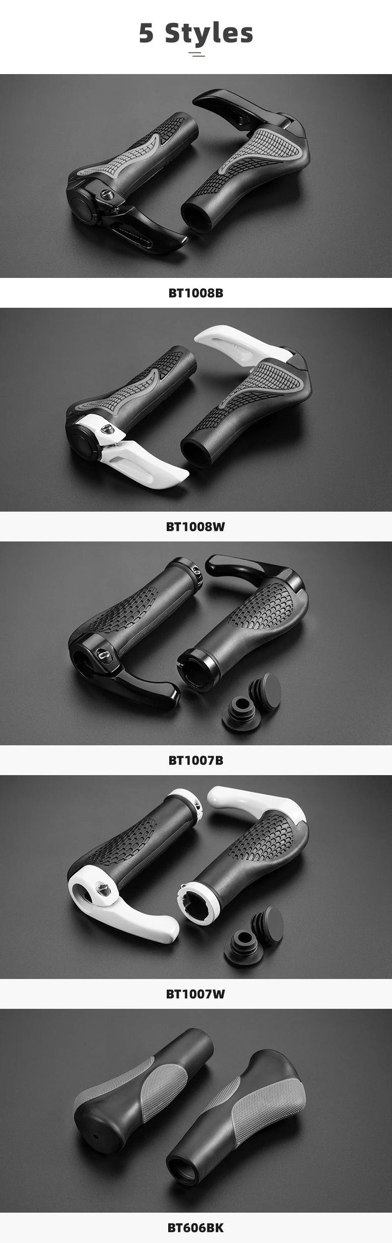 ROCKBROS MTB Bicycle Grips Horns Shofar Vice Handlebar Grips Cycling Shockproof Dust-proof Bike Grips Rubber Bilateral Locked