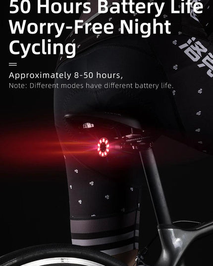 ROCKBROS Bicycle Rear Light USB Charging Safety Warning Cycling Light Colorful Bicycle Tail Light Bike Light Bike Accessories
