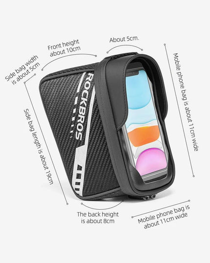 ROCKBROS Front Bike Bag Sensitive Touch Screen Reflective 1L Bicycle Bag Double Zipper Separate Storage Bag MTB Bike Accessories
