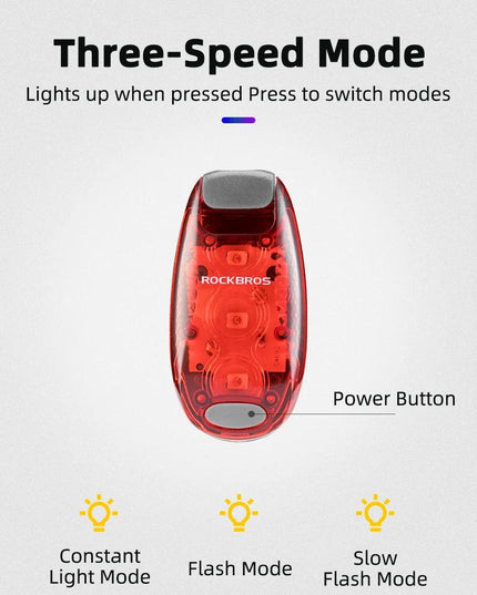 ROCKBROS Bike Tail Light Mini MTB Road Bike Light Warning Helmet Light Rear Bag light Portable Running Light Bicycle Accessories