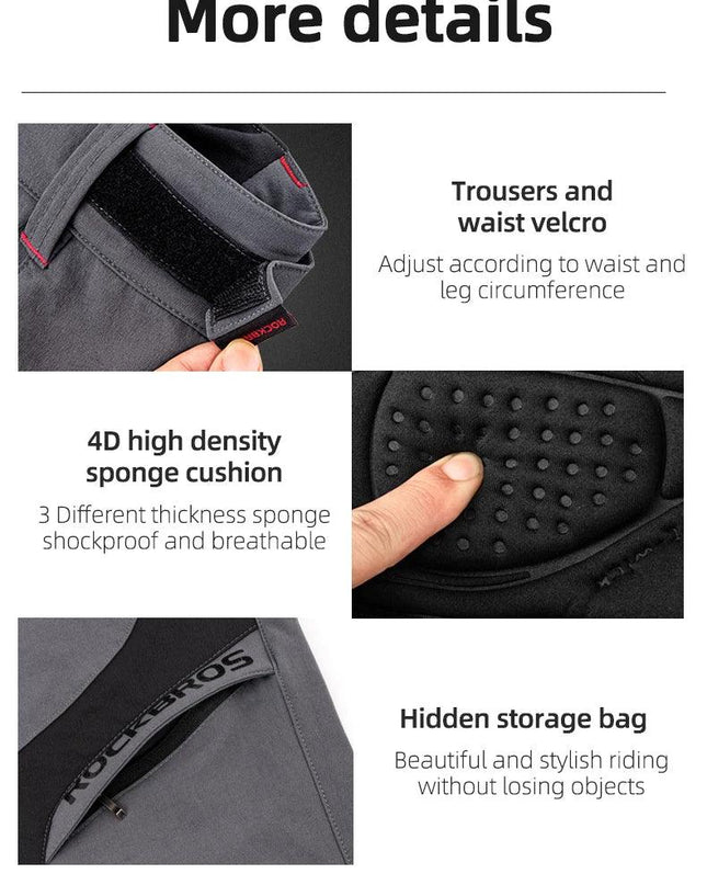ROCKBROS 4D Women's Men's Shorts 2 In 1 With Separable Underwear Shorts Bike Shorts Climbing Running Bicycle Pants Cycling Trous