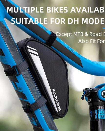 ROCKBROS Triangle Beam Bag Bicycle Top Tube Bag Bike Saddle Bag MTB Road Bike Phone Bag 0.7L High Reflective Bike Accessories