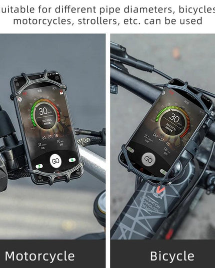 ROCKBROS Elastic Silicone Bike Phone Holder Adjustable For Most Phone Bicycle Stand Scooter Motorcycle Mount Support Handlebar