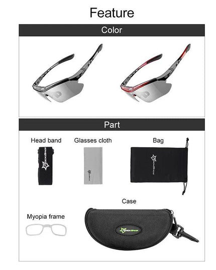 ROCKBROS Cycling Glasses Photochromic Bicycle Sports Sunglasses Men Women UV400 MTB Road Bike Goggles Ultralight Outdoor Eyewear