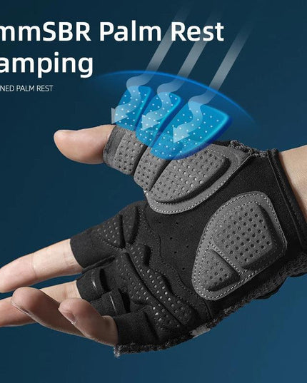 ROCKBROS Women Men's Cycling Gloves Fitness Breatahble SBR Shockproof Fingerless Gloves Moto MTB Bike Gloves Bicycle Accessories