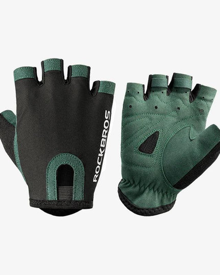 ROCKBROS Cycling Gloves Breathable Sweat-Wicking Net Bicycle Half Gloves Men Women High Stretch Fabric Sports Bike Gloves