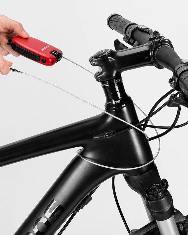 ROCKBROS Telescopic Bicycle Lock Anti-theft bike Lock Cable Helmet Lock Chain Backpack Cycling Password Lock Bike Accessories