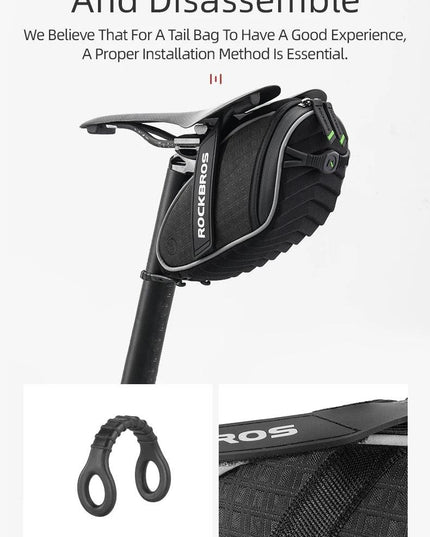 ROCKBROS Bike Bag 3D Shell Rainproof Saddle Bag Reflective Bicycle Bag Shockproof Cycling Rear Seatpost Bag MTB Bike Accessories