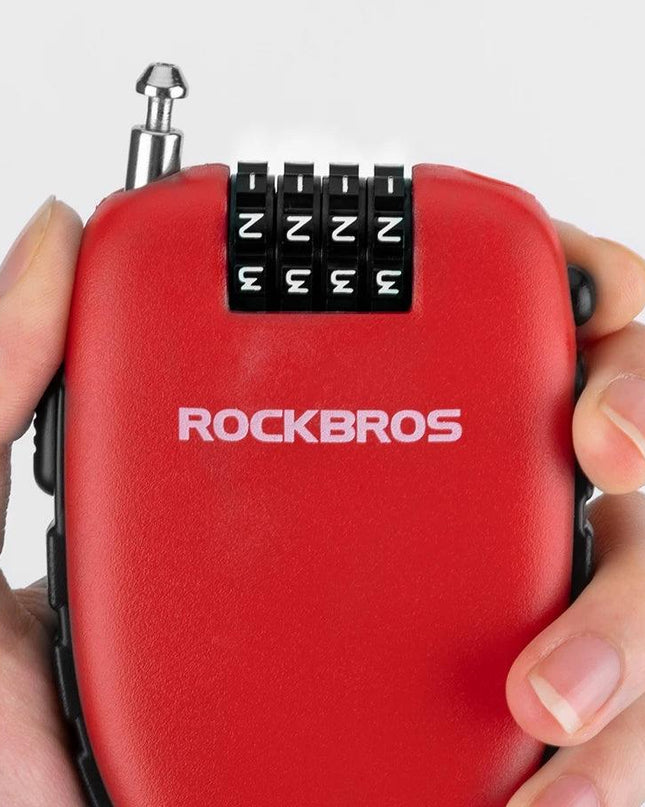 ROCKBROS Telescopic Bicycle Lock Anti-theft bike Lock Cable Helmet Lock Chain Backpack Cycling Password Lock Bike Accessories