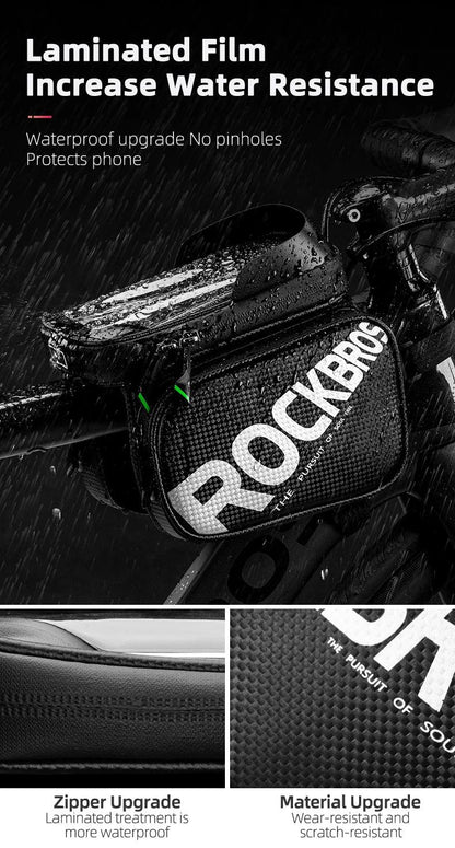 ROCKBROS Bicycle Bag Rainproof Touch Screen Phone Top Tube Bag MTB Road Bike Frame Front Saddle Bag & Pannier Bike Accessories