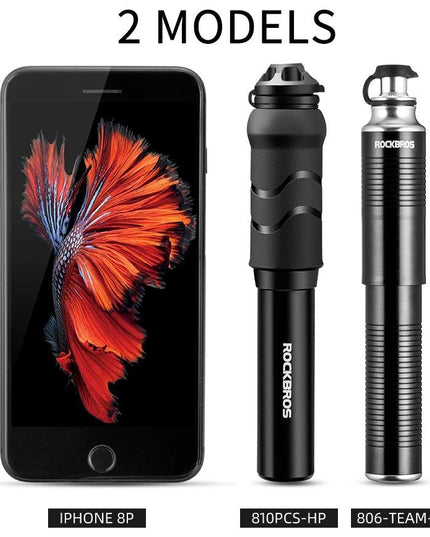ROCKBROS Bicycle Pump 100PSI/110PSI Bike Pump Hand Mini Tire Air Inflator Portable Ultralight High-Pressure Pump Accessories