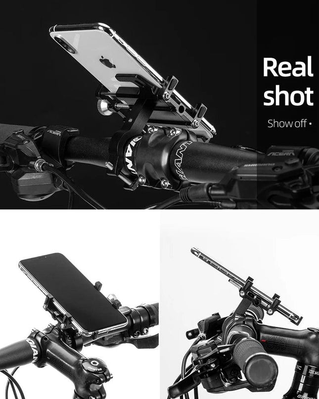 ROCKBROS Phone Holder Motorcycle Electric Bicycle Smartphone CNC Aluminum Alloy Bracket Five Claws Mechanical Bike Phone Holder