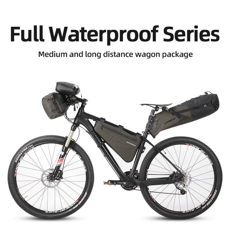 ROCKBROS Rainproof Bike Bag Large Capacity MTB Road Frame Bag Triangle Pouch Waterproof Caulking Bicycle Bag Pannier Accessories