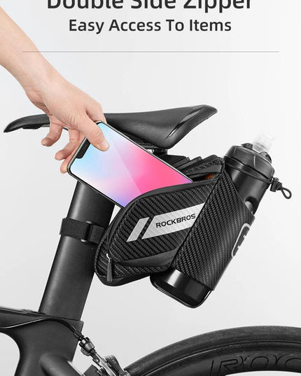 ROCKBROS 1.5L Bicycle Bag Water Repellent Durable Reflective MTB Road Bike With Water Bottle Pocket Bike Bag Accessories