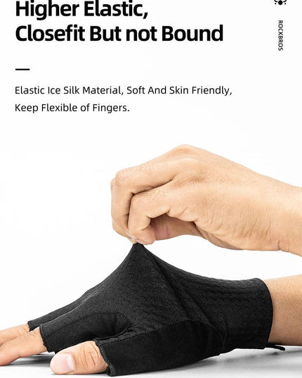 ROCKBROS Cycling Gloves Autumn Spring MTB Bike Gloves SBR Pad Half Finger Bicycle Goves Men Women Breathable Shockproof Gloves