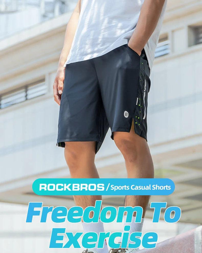 ROCKBROS Running Shorts Unisex Clothing Exercise Gym Shorts Spandex Jogging Fitness Breathable Cycling Outdoor Sports Asian Size