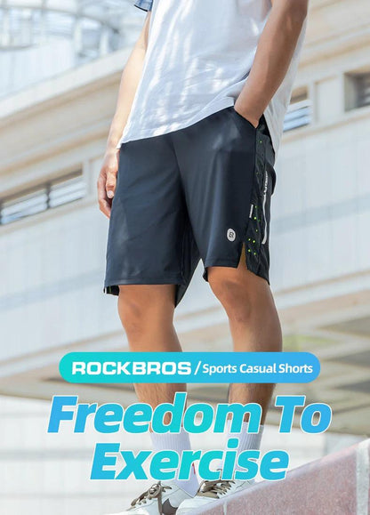 ROCKBROS Running Shorts Unisex Clothing Exercise Gym Shorts Spandex Jogging Fitness Breathable Cycling Outdoor Sports Asian Size