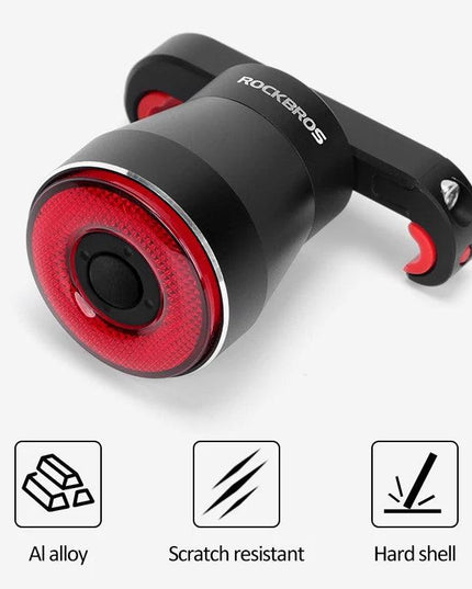 ROCKBROS Bicycle Smart Auto Brake Sensing Light IPx6 Waterproof LED Charging Cycling Taillight Bike Rear Light Accessories Q5