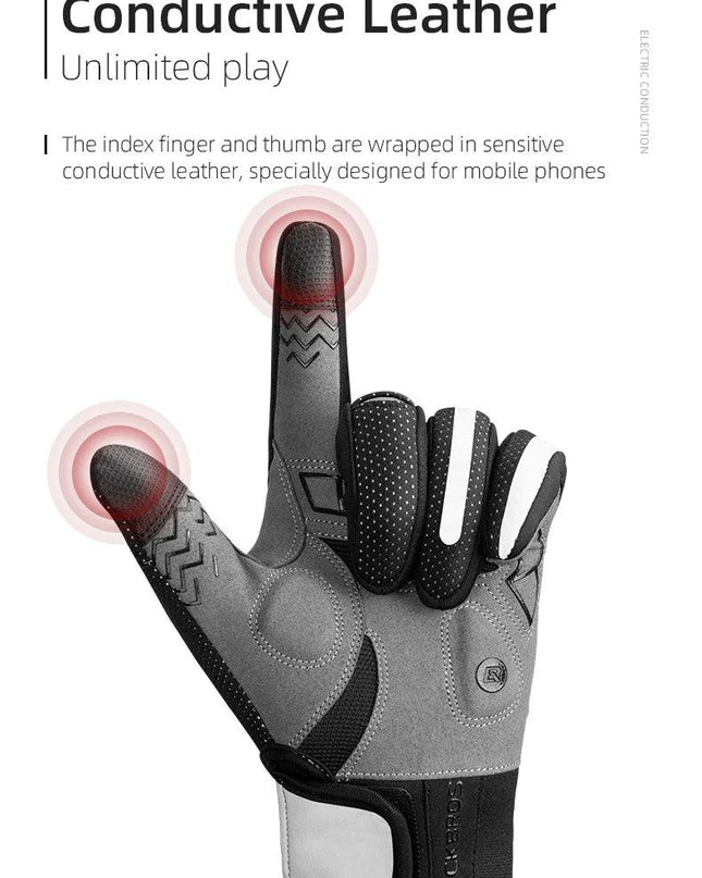 ROCKBROS Warm Bicycle Women Men's Gloves Winter SBR Touch Screen USB Heated Gloves Windproof Plam Breathable Motor E-bike Gloves