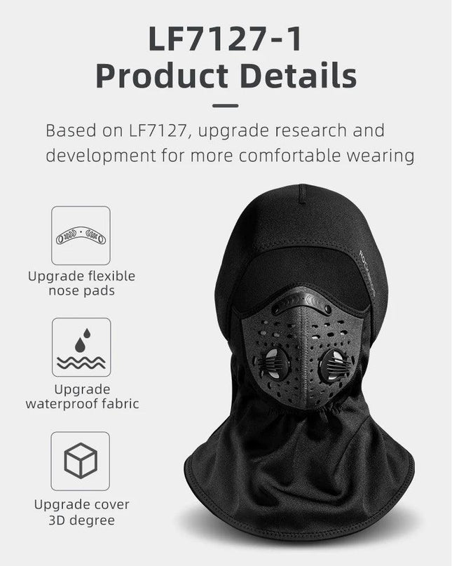 ROCKBROS Winter Cycling Mask Fleece Thermal Keep Warm Windproof Cycling Face Mask Balaclava Ski Mask Fishing Skiing Hat Headwear