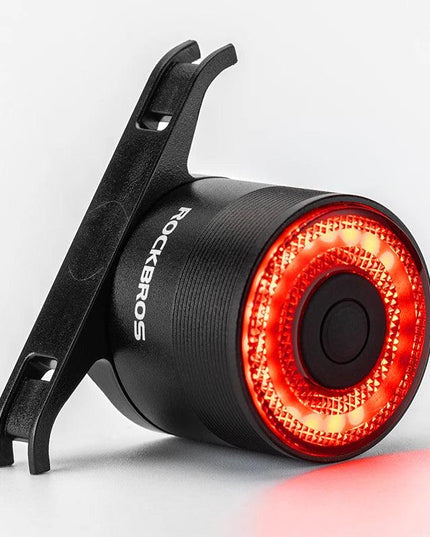 ROCKBROS Bike Tail Light MTB Road Bike Night Cycling Rear Light Smart Brake Sensor Warning Light Waterproof Bicycle Accessories