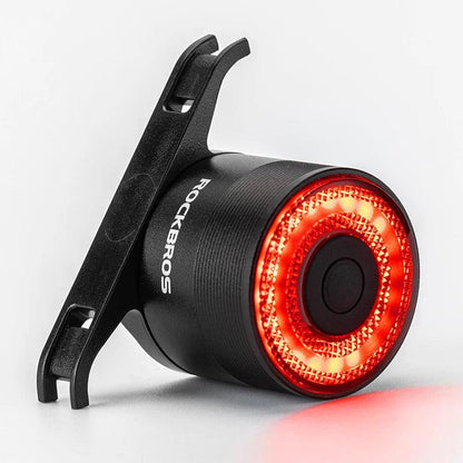 ROCKBROS Bike Tail Light MTB Road Bike Night Cycling Rear Light Smart Brake Sensor Warning Light Waterproof Bicycle Accessories