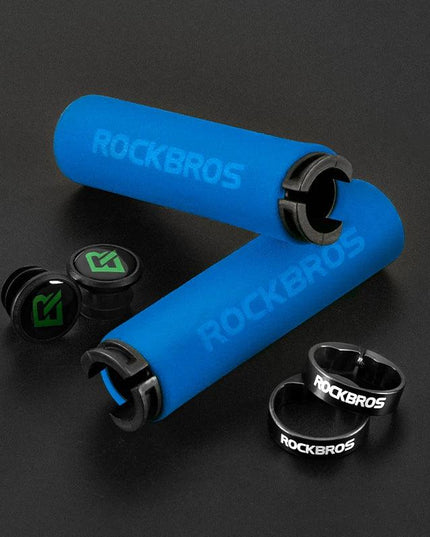 ROCKBROS Bicycle Grips MTB Silicone Sponge Handlebar Grips Anti-skid Shock-absorbing Soft Bike Grips Ultraight Cycling Handlebar