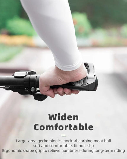 ROCKBROS MTB Bicycle Grips Horns Shofar Vice Handlebar Grips Cycling Shockproof Dust-proof Bike Grips Rubber Bilateral Locked