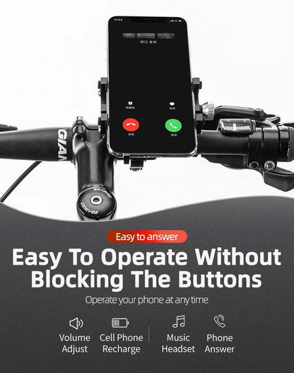 ROCKBROS Phone Holder Motorcycle Electric Bicycle Smartphone CNC Aluminum Alloy Bracket Five Claws Mechanical Bike Phone Holder