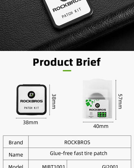ROCKBROS No Glue Chip Bicycle Tire Repair Kit Mountain Bike Tire Repair Piece Thin Road Bike Available 1 piece Bike Accessories