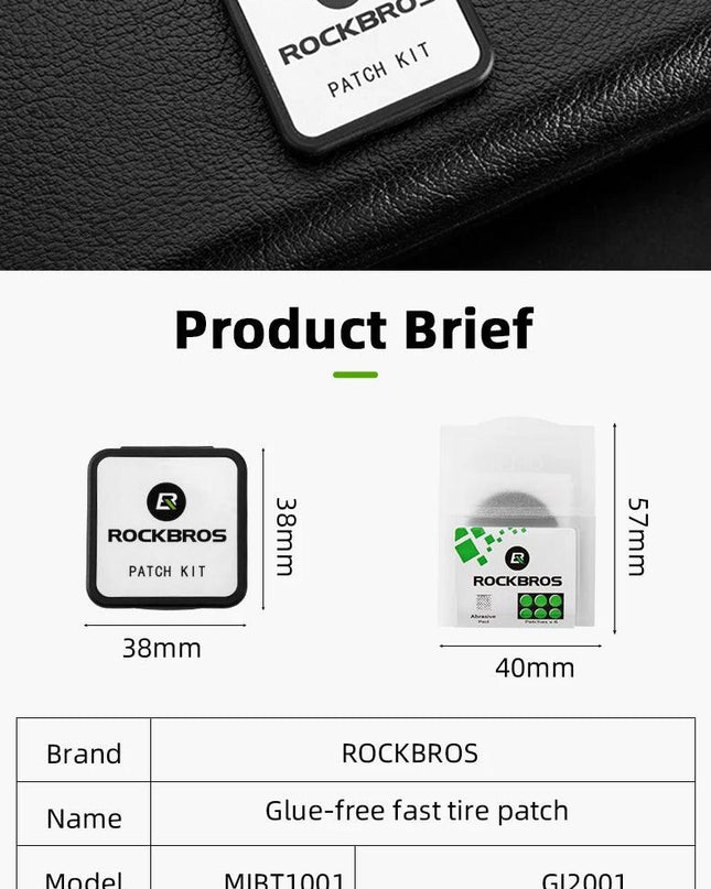 ROCKBROS No Glue Chip Bicycle Tire Repair Kit Mountain Bike Tire Repair Piece Thin Road Bike Available 1 piece Bike Accessories