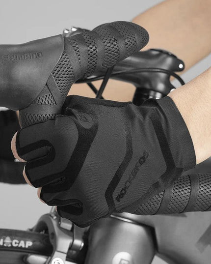 ROCKBROS Cycling Men's Gloves Breathable Shockproof Cycling Gloves Summer Fingerless Gloves MTB Mountain Bicycle Gloves Sports