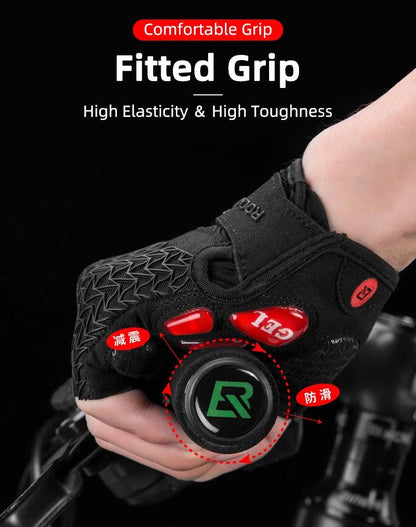 ROCKBROS Touch Screen Cycling Bike Gloves Autumn Spring MTB Bike Bicycle Gloves GEL Pad Shockproof Half Finger Mittens Gloves