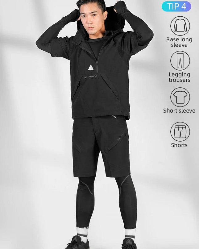 ROCKBROS Men's Tracksuit Gym Fitness Compression Sports Suit Clothes Running Jogging Sportwear Exercise Workout Tights 5 Pcs/Set