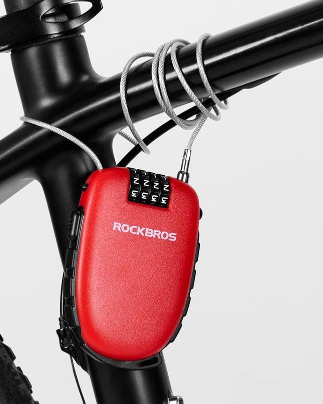 ROCKBROS Telescopic Bicycle Lock Anti-theft bike Lock Cable Helmet Lock Chain Backpack Cycling Password Lock Bike Accessories