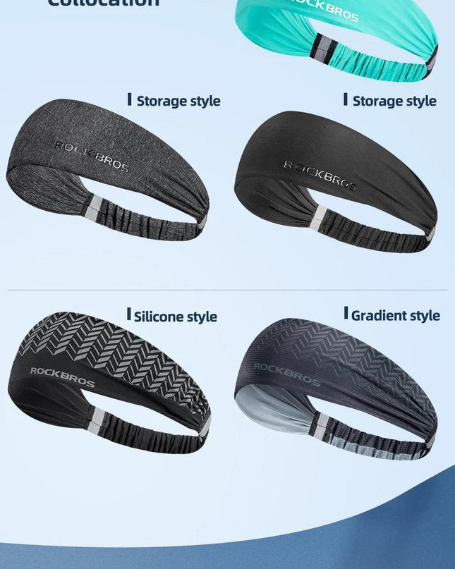 ROCKBROS Sport Headband Cycling Running Sweatband Fitness Yoga Gym Headscarf Sweat Hair Band Bandage Men Women Elastic Head Band
