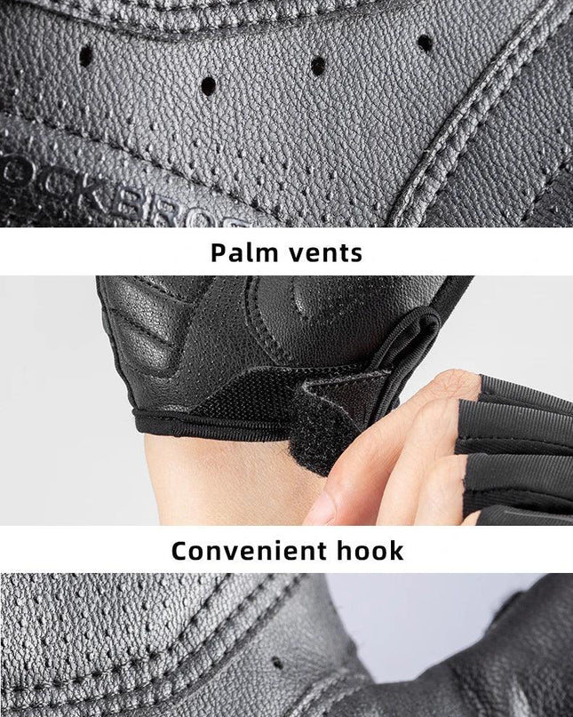 ROCKBROS MTB Road Male Cycling Gloves High Reflective Ant-slip Shockproof Fingerless Gloves For Bicycle Motorcycle Accessories
