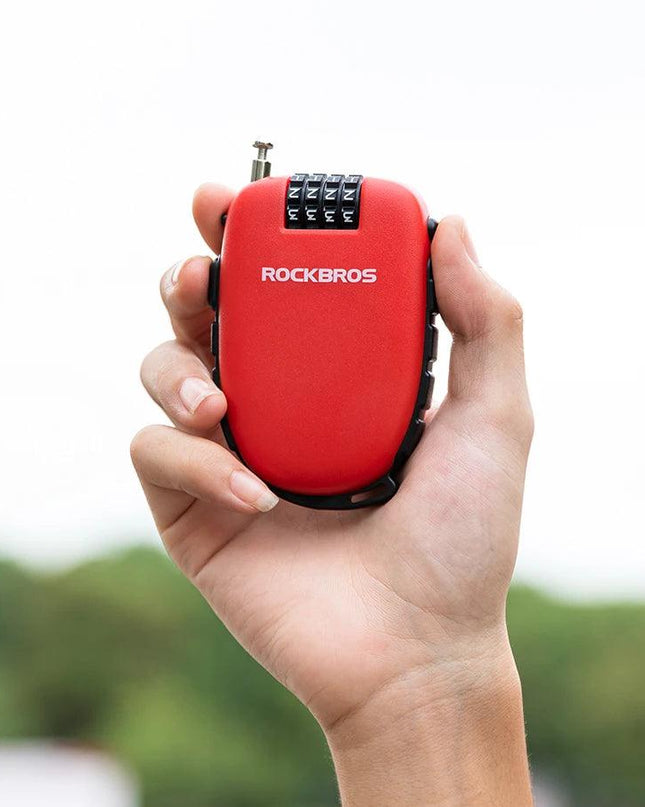 ROCKBROS Telescopic Bicycle Lock Anti-theft bike Lock Cable Helmet Lock Chain Backpack Cycling Password Lock Bike Accessories